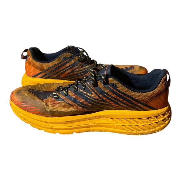 HOKA Speedgoat GTX Trail Running Shoes Men’s 11 Orange Black Waterproof Vibram - Picture 6 of 8